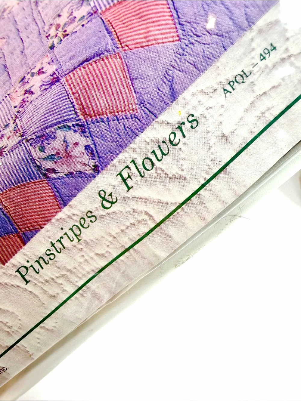 American Pacific Blue Pink Pinstripes & Flowers Floral Patchwork Pillow Shams